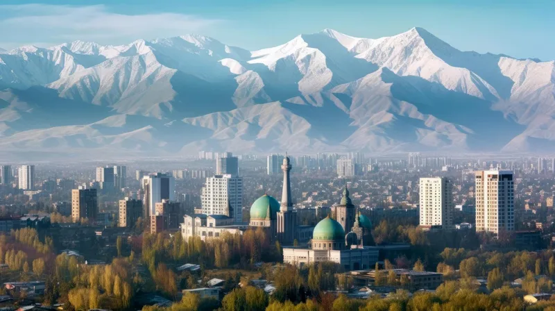 Panoramic view of almaty city kazakhstan