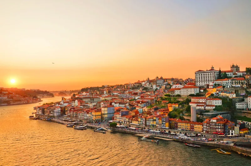 Porto city center and the Douro river, Portugal.